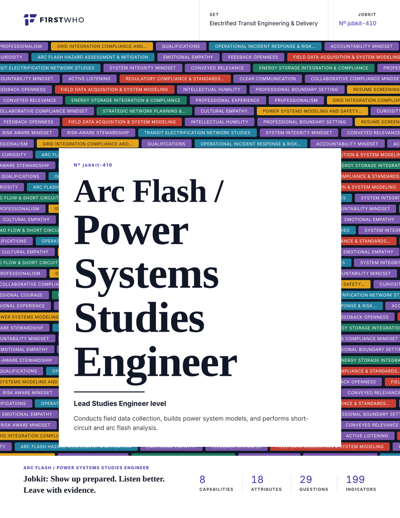 Cover of the Arc Flash / Power Systems Studies Engineer job kit