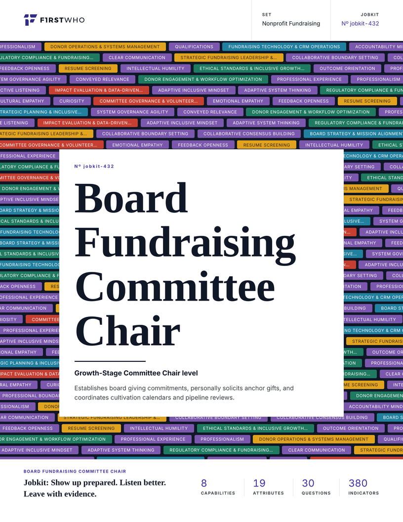 Cover of the Board Fundraising Committee Chair job kit