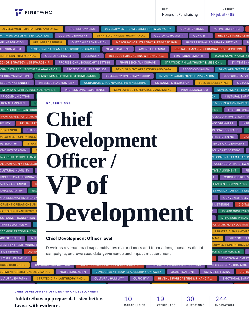 Cover of the Chief Development Officer / VP of Development job kit