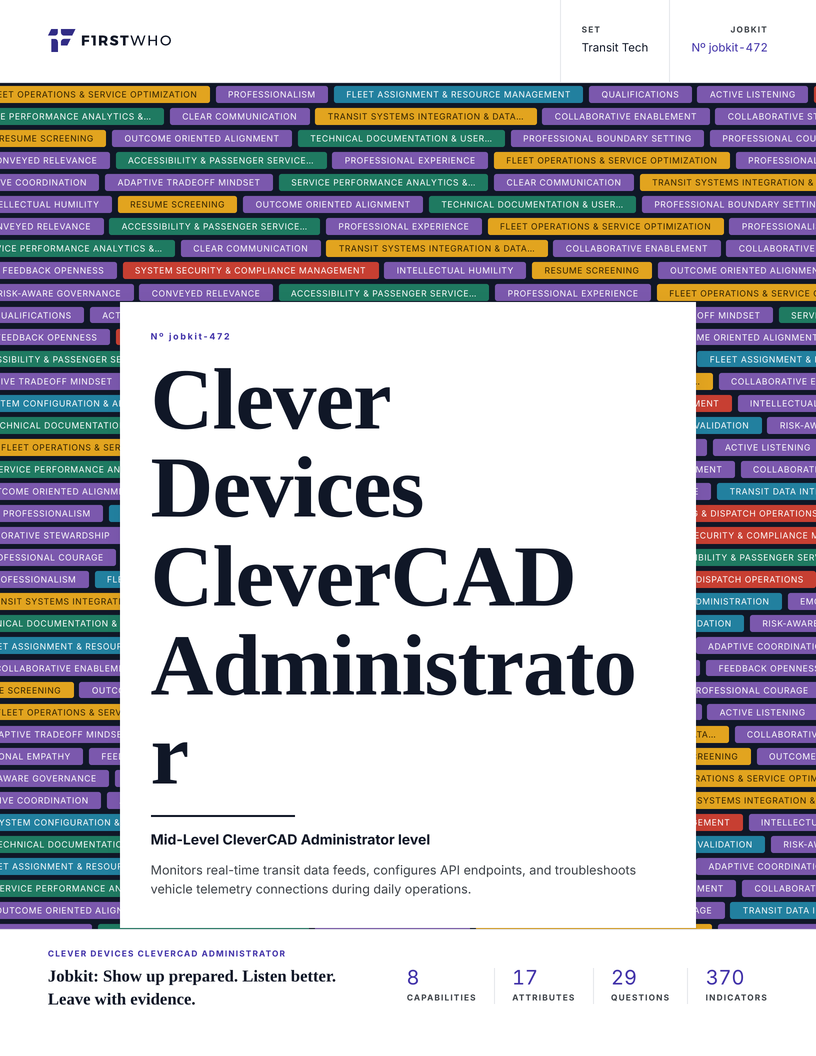 Cover of the Clever Devices CleverCAD Administrator job kit