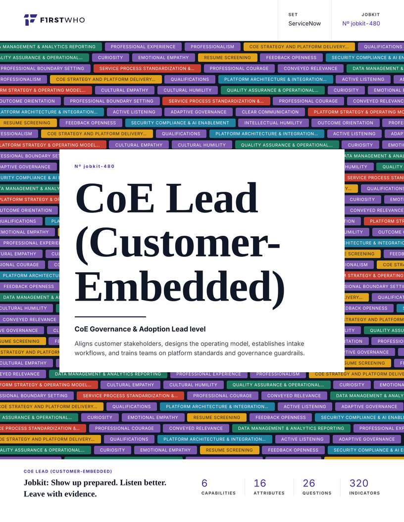 Cover of the CoE Lead (Customer-Embedded) job kit