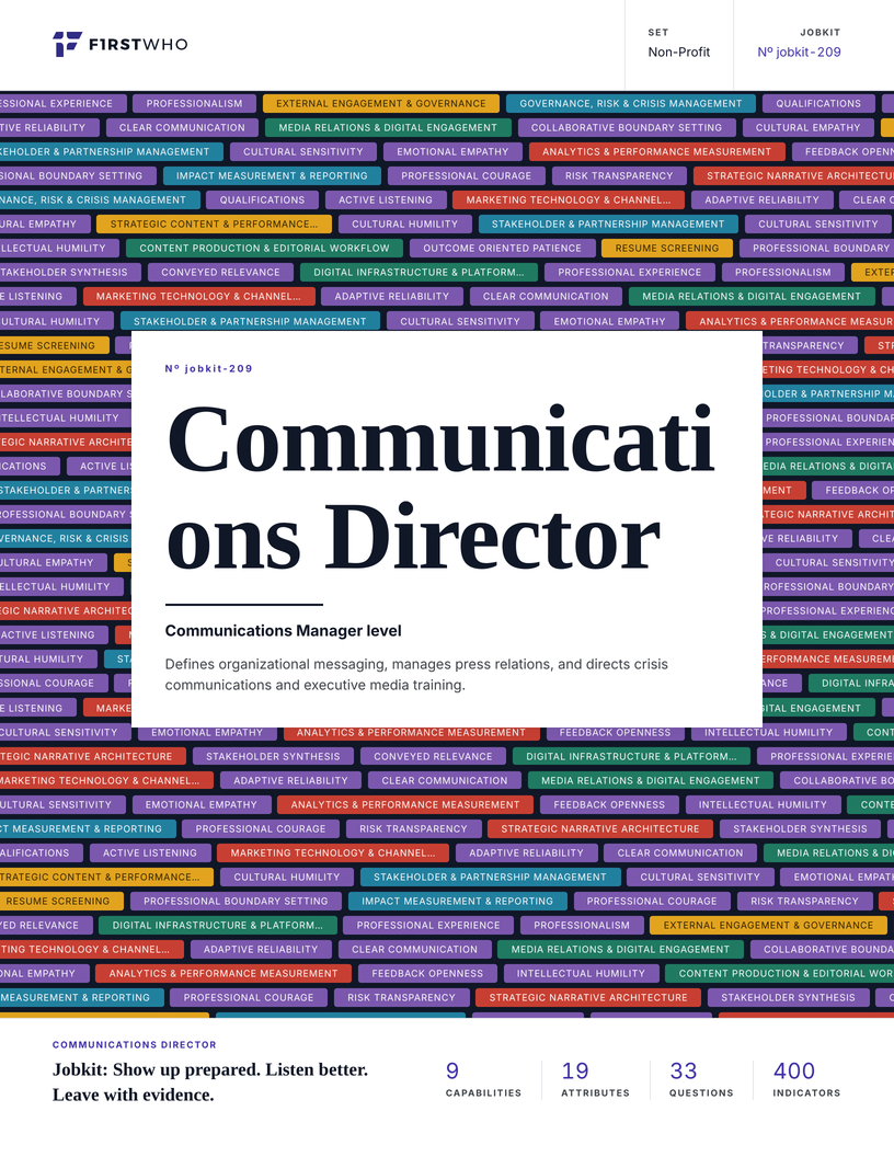 Cover of the Communications Director job kit