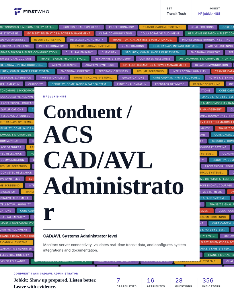 Cover of the Conduent / ACS CAD/AVL Administrator job kit