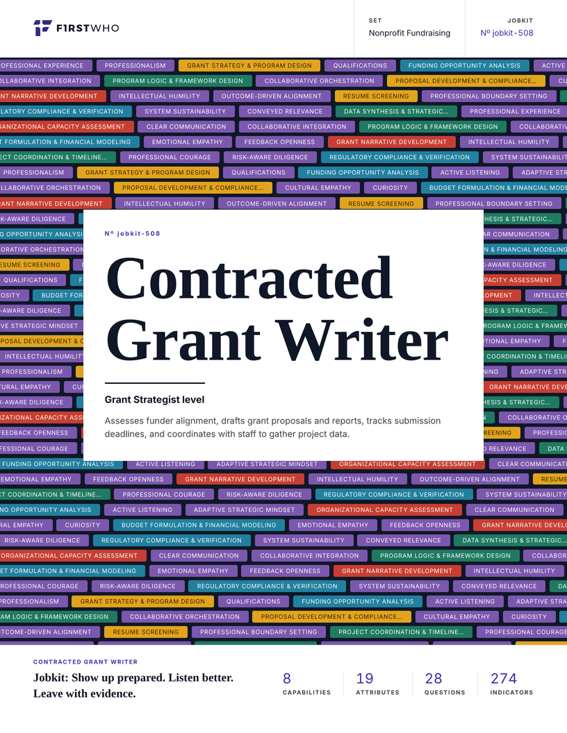 Cover of the Contracted Grant Writer job kit