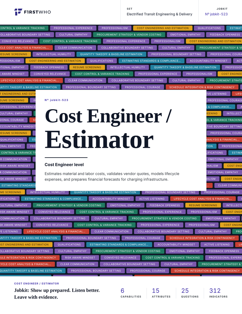 Cover of the Cost Engineer / Estimator job kit