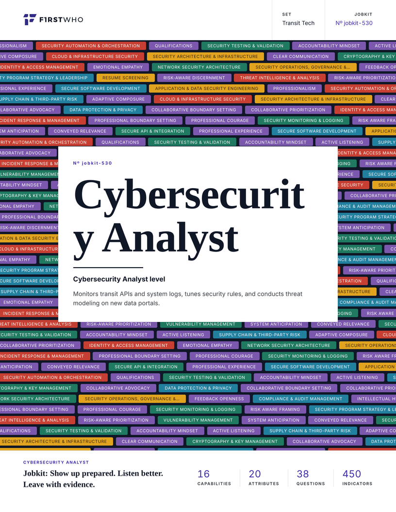 Cover of the Cybersecurity Analyst job kit