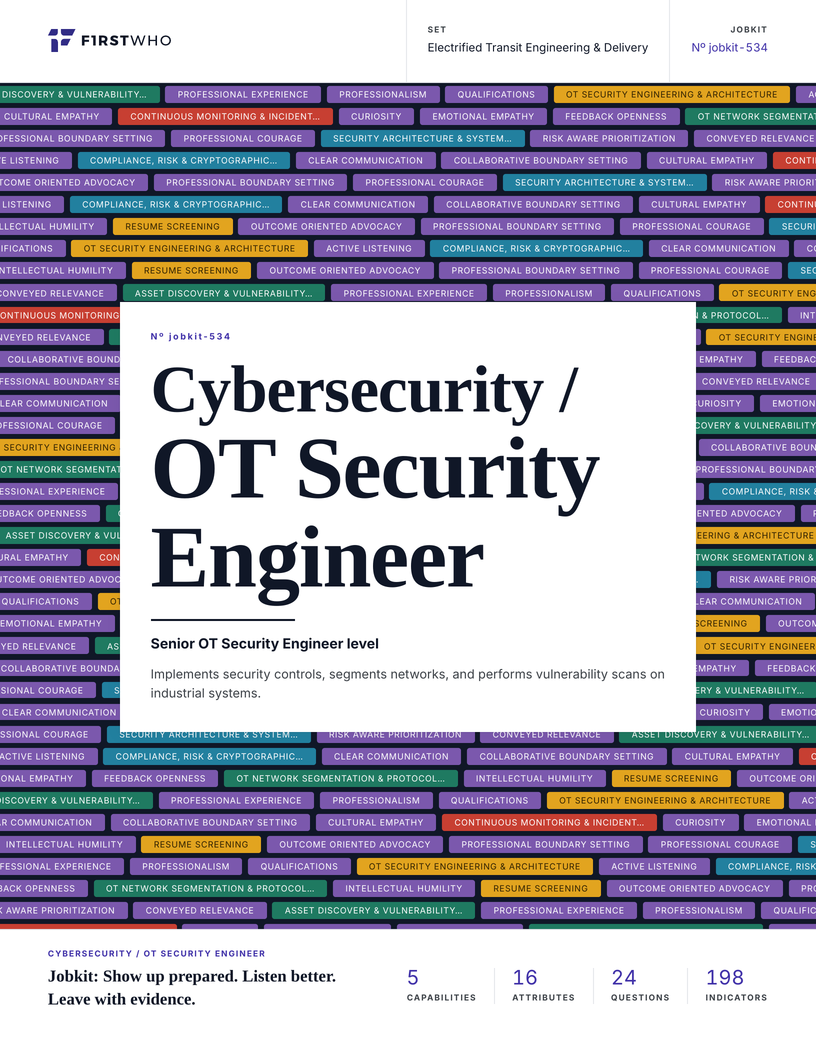 Cover of the Cybersecurity / OT Security Engineer job kit