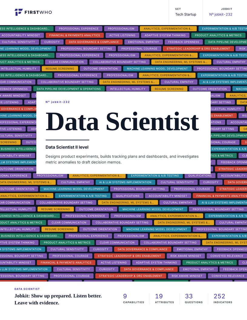 Cover of the Data Scientist job kit