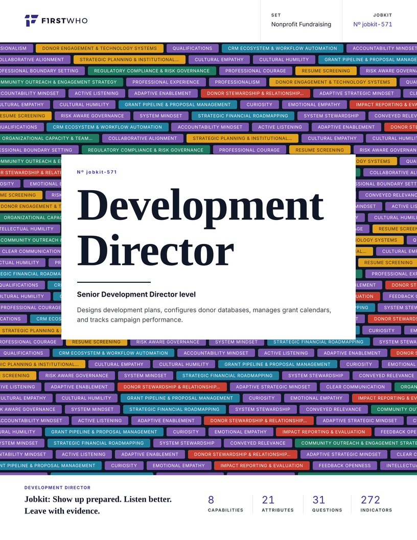 Cover of the Development Director job kit