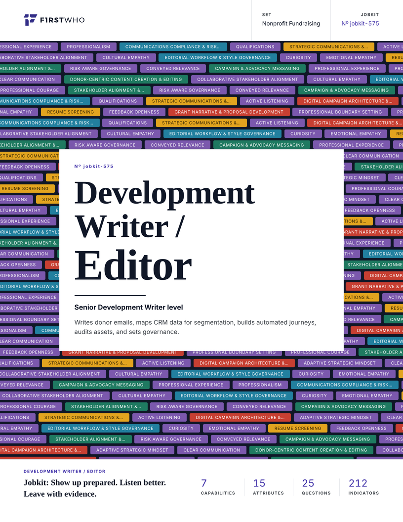 Cover of the Development Writer / Editor job kit