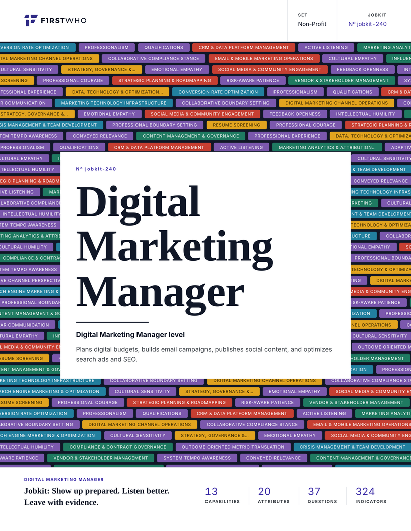 Cover of the Digital Marketing Manager job kit