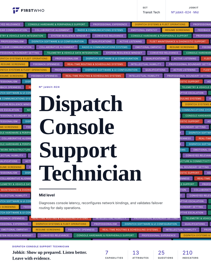 Cover of the Dispatch Console Support Technician job kit