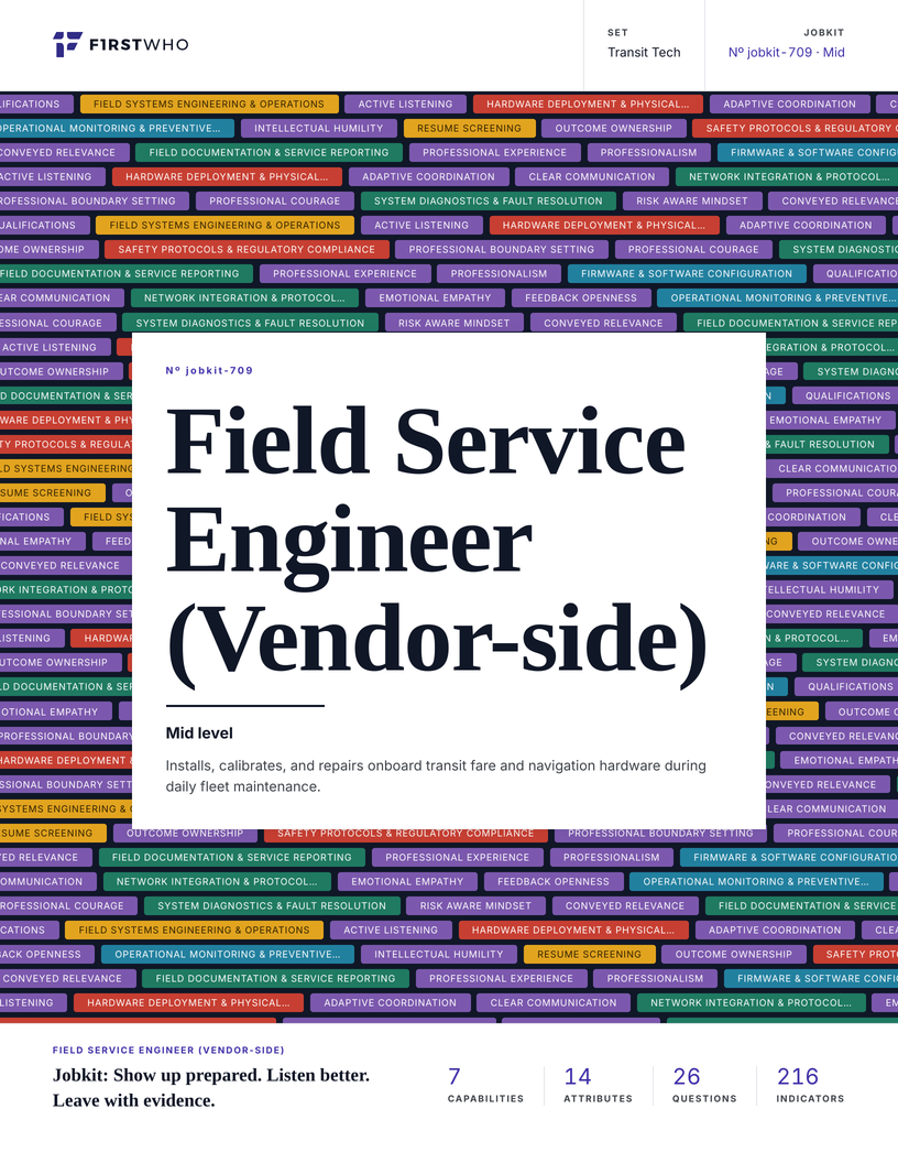 Cover of the Field Service Engineer (Vendor-side) job kit
