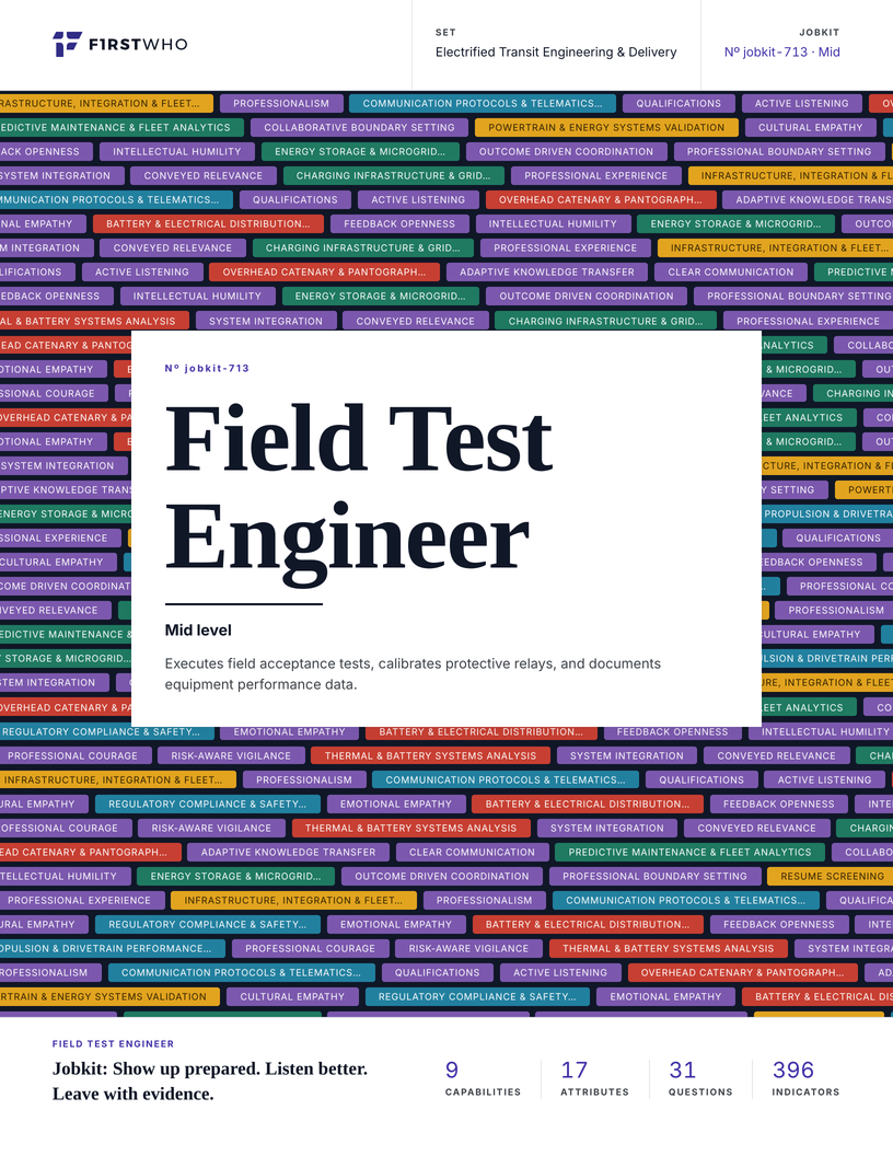 Cover of the Field Test Engineer job kit