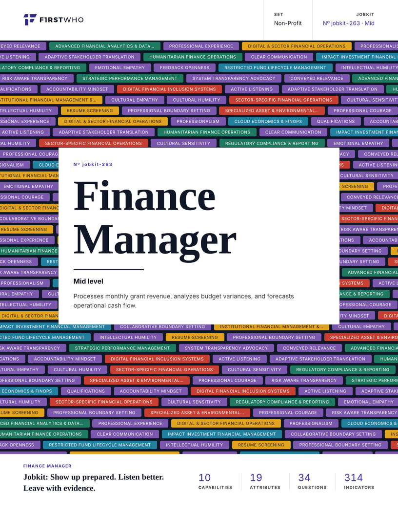 Cover of the Finance Manager job kit