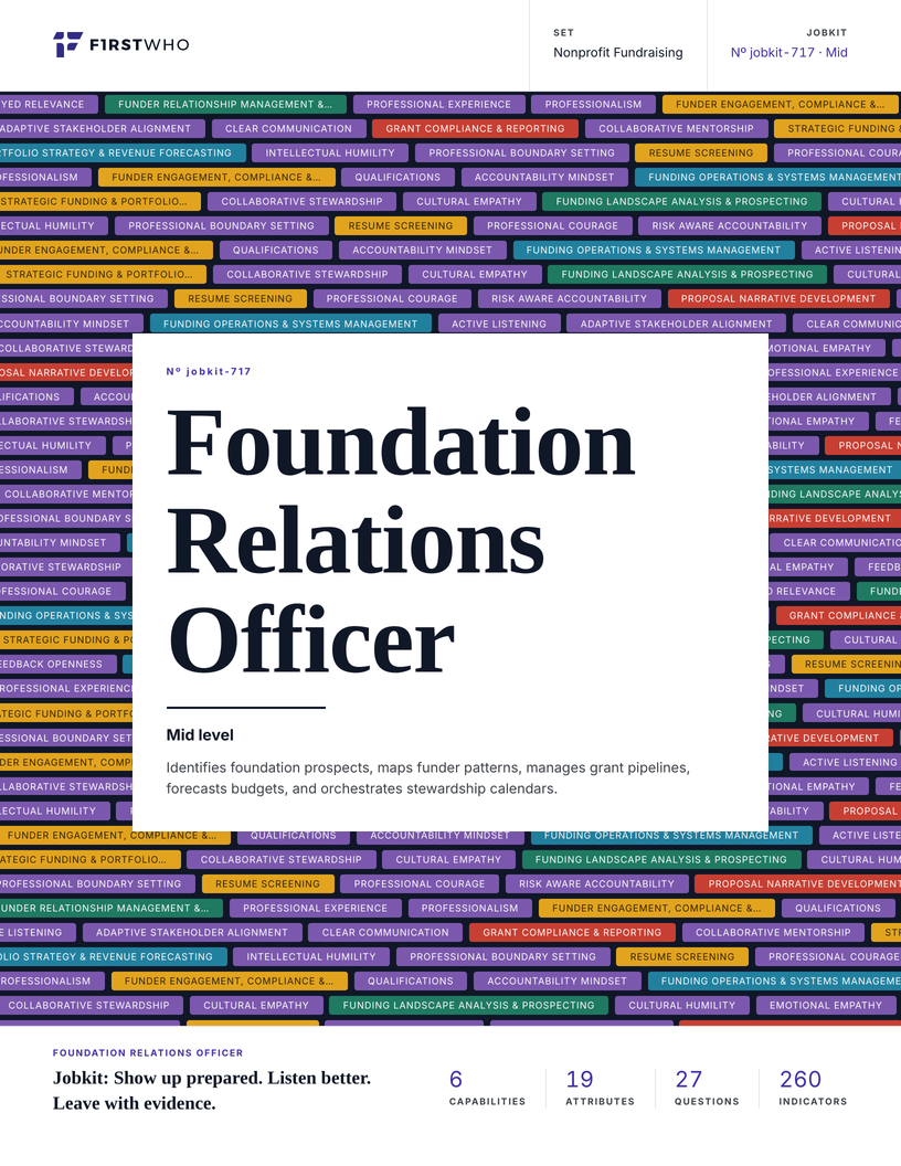 Cover of the Foundation Relations Officer job kit