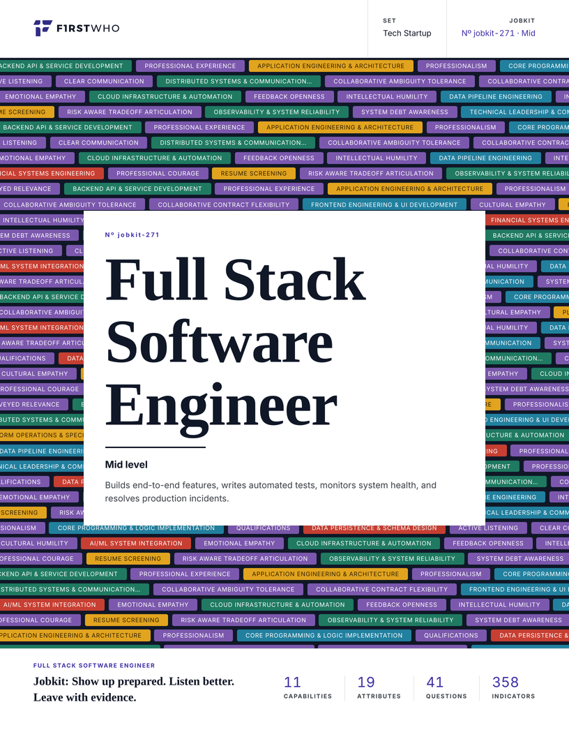 Cover of the Full Stack Software Engineer job kit