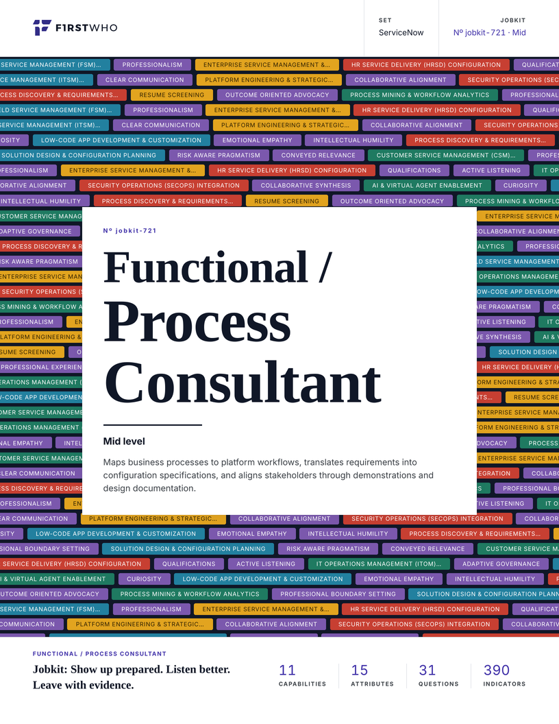 Cover of the Functional / Process Consultant job kit