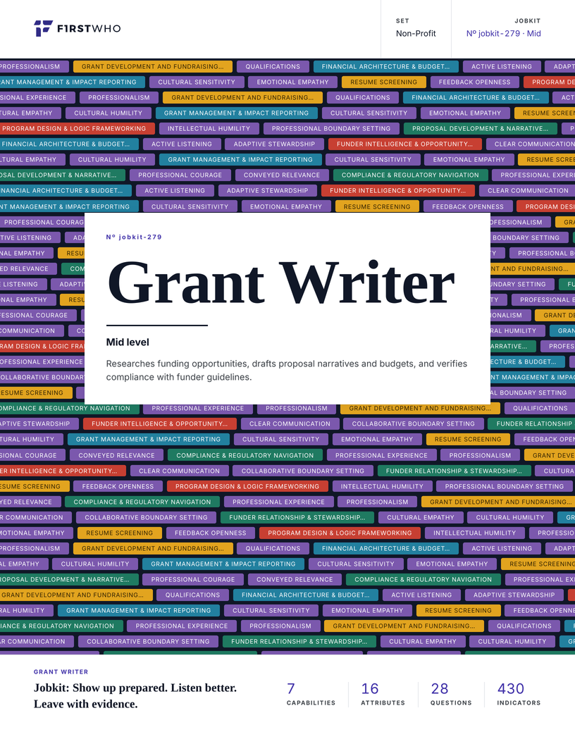 Cover of the Grant Writer job kit