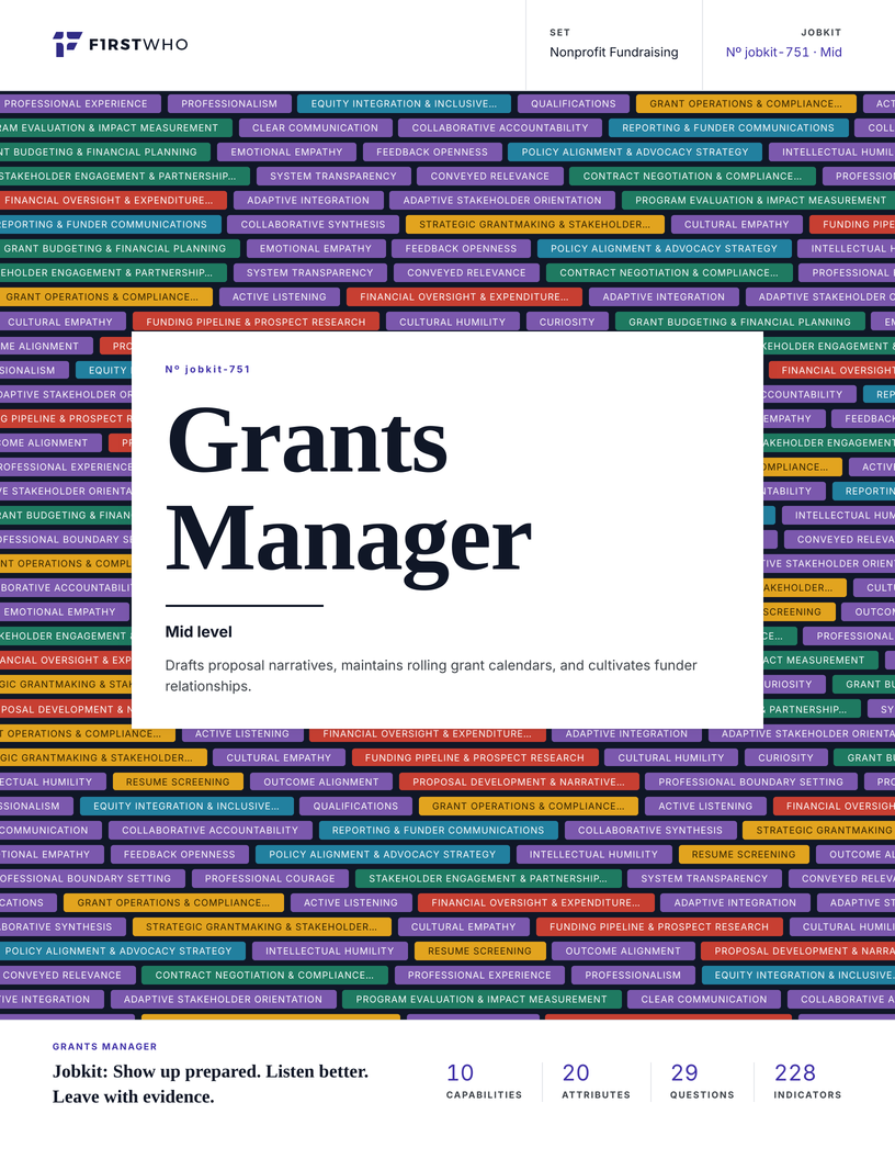 Cover of the Grants Manager job kit