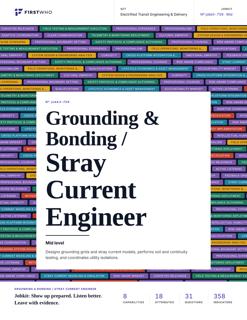 Cover of the Grounding & Bonding / Stray Current Engineer job kit