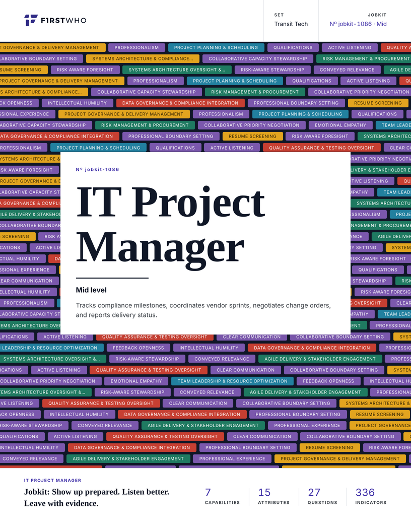 Cover of the IT Project Manager job kit