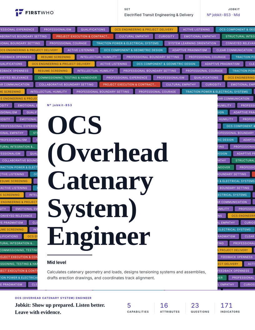 Cover of the OCS (Overhead Catenary System) Engineer job kit