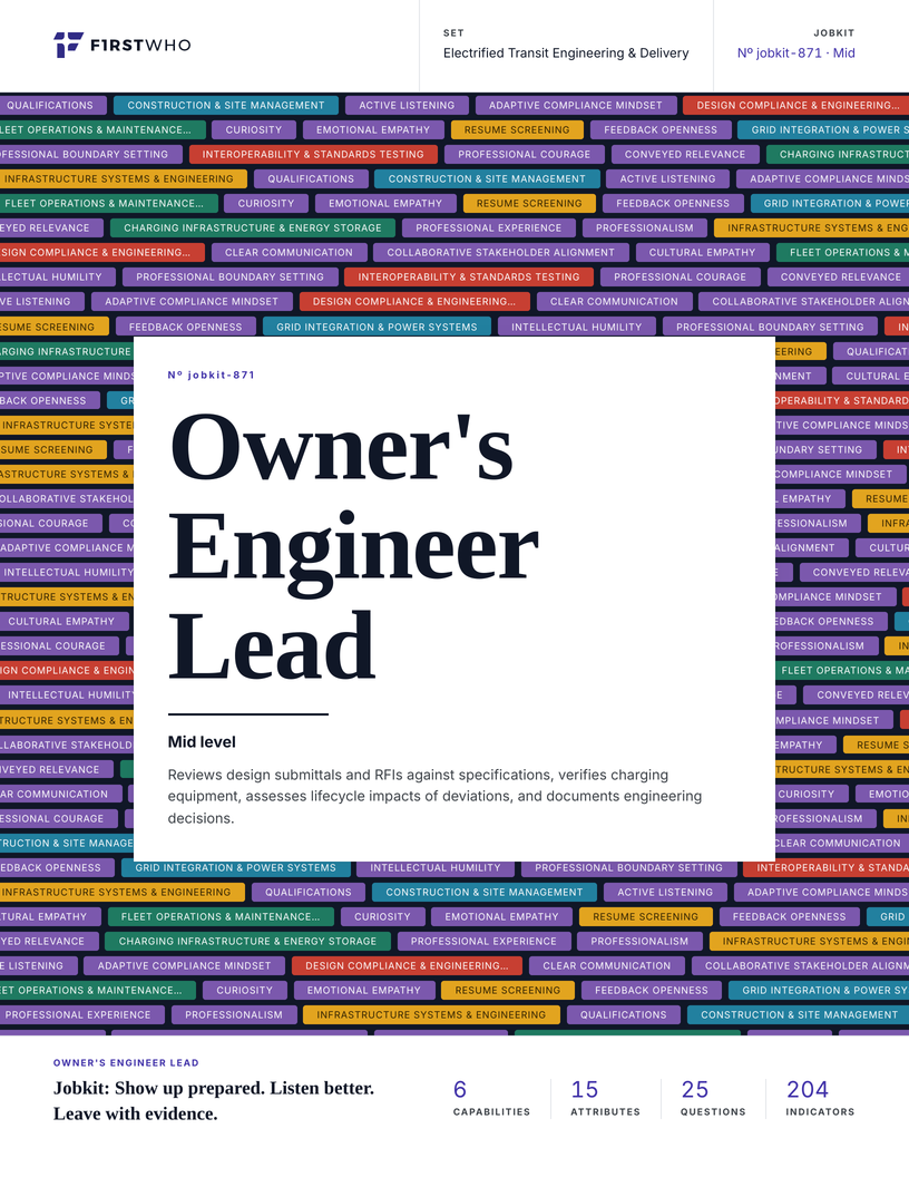 Cover of the Owner's Engineer Lead job kit