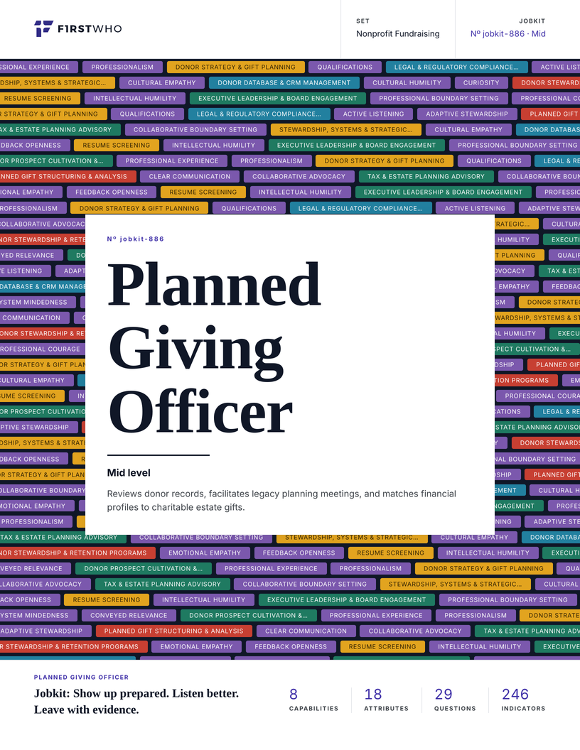 Cover of the Planned Giving Officer job kit