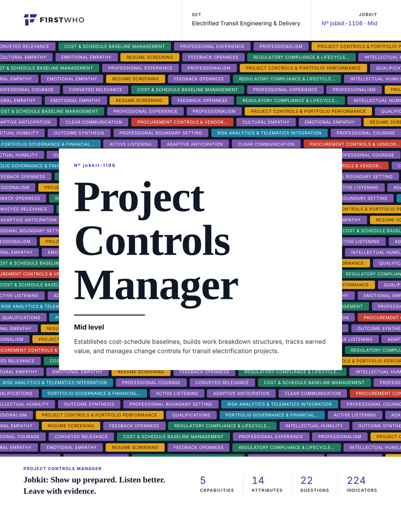 Cover of the Project Controls Manager job kit