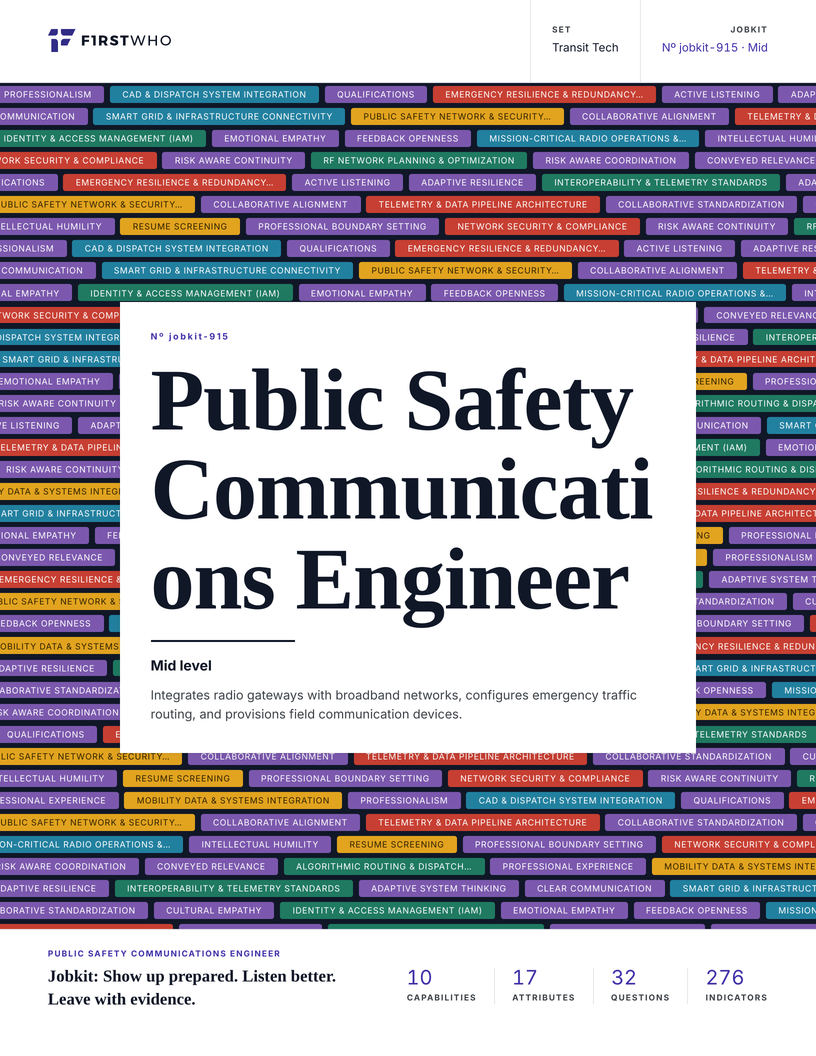 Cover of the Public Safety Communications Engineer job kit