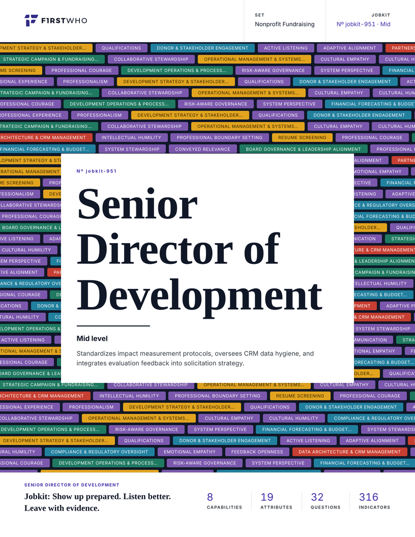 Cover of the Senior Director of Development job kit