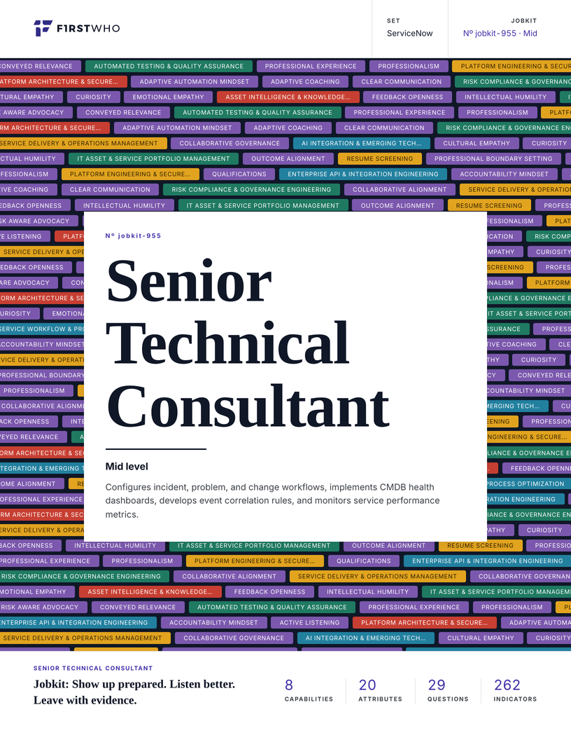 Cover of the Senior Technical Consultant job kit