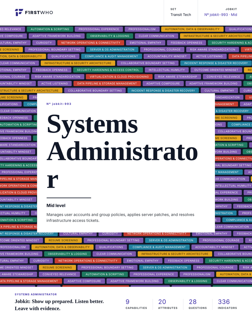 Cover of the Systems Administrator job kit