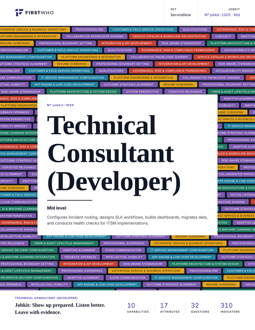 Cover of the Technical Consultant (Developer) job kit