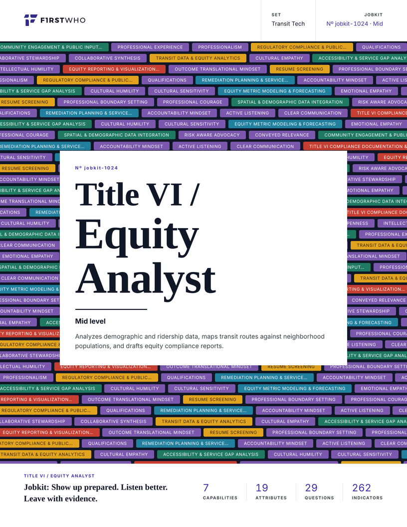 Cover of the Title VI / Equity Analyst job kit