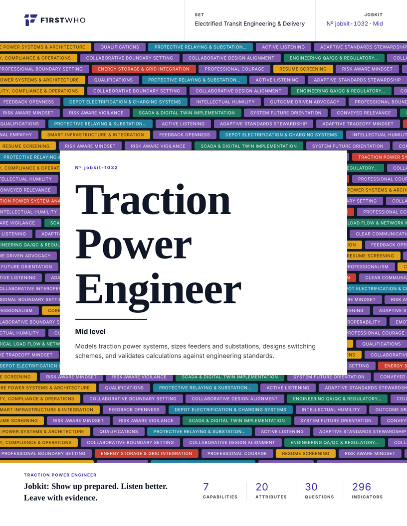Cover of the Traction Power Engineer job kit