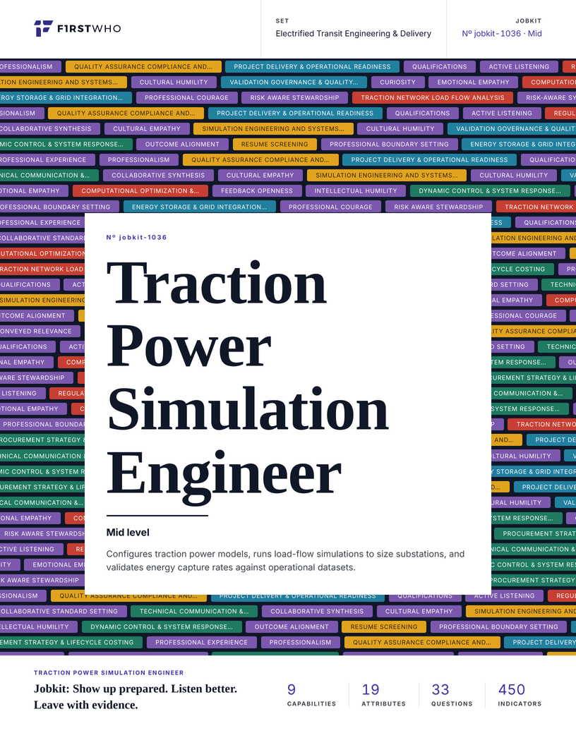 Cover of the Traction Power Simulation Engineer job kit