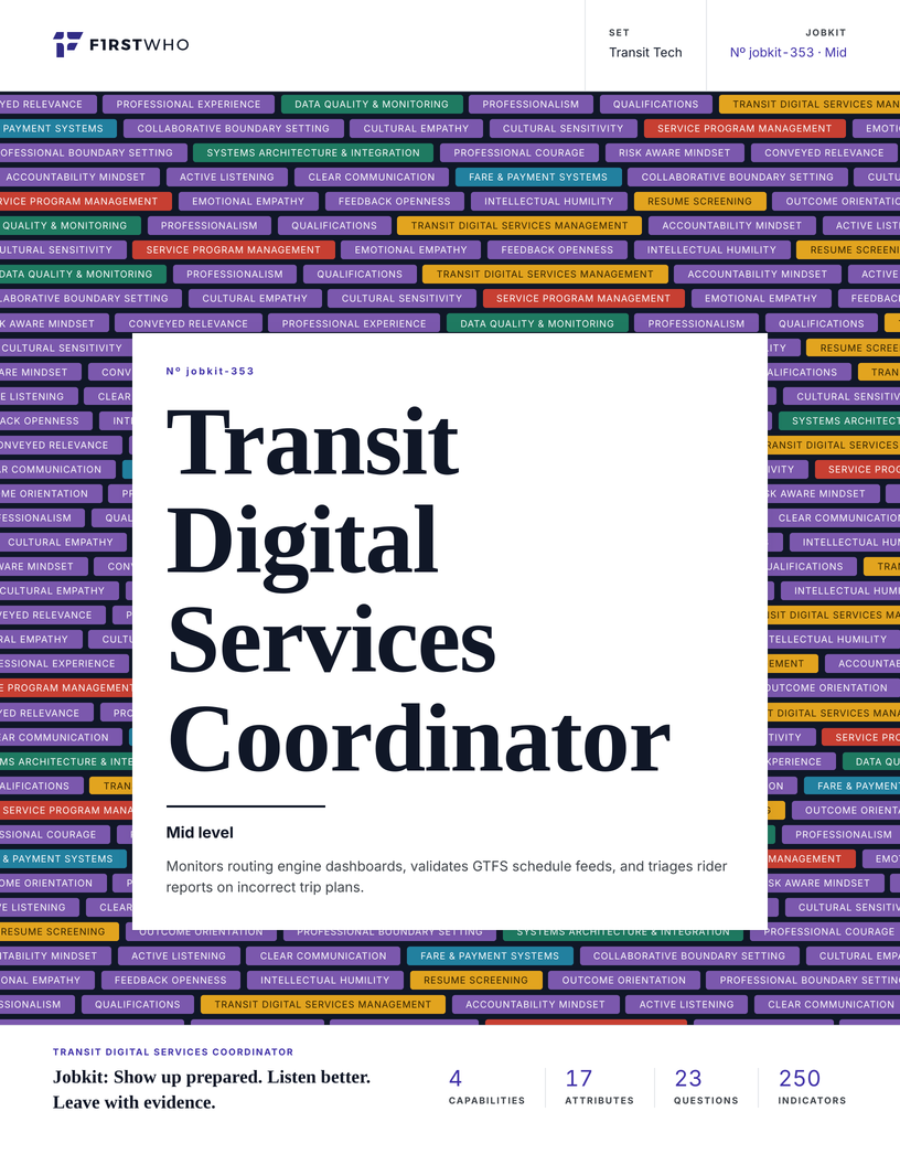 Cover of the Transit Digital Services Coordinator job kit