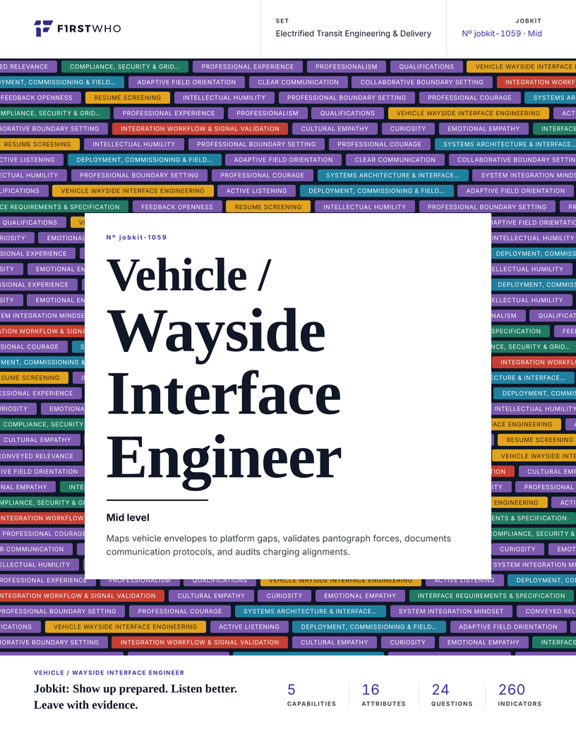 Cover of the Vehicle / Wayside Interface Engineer job kit